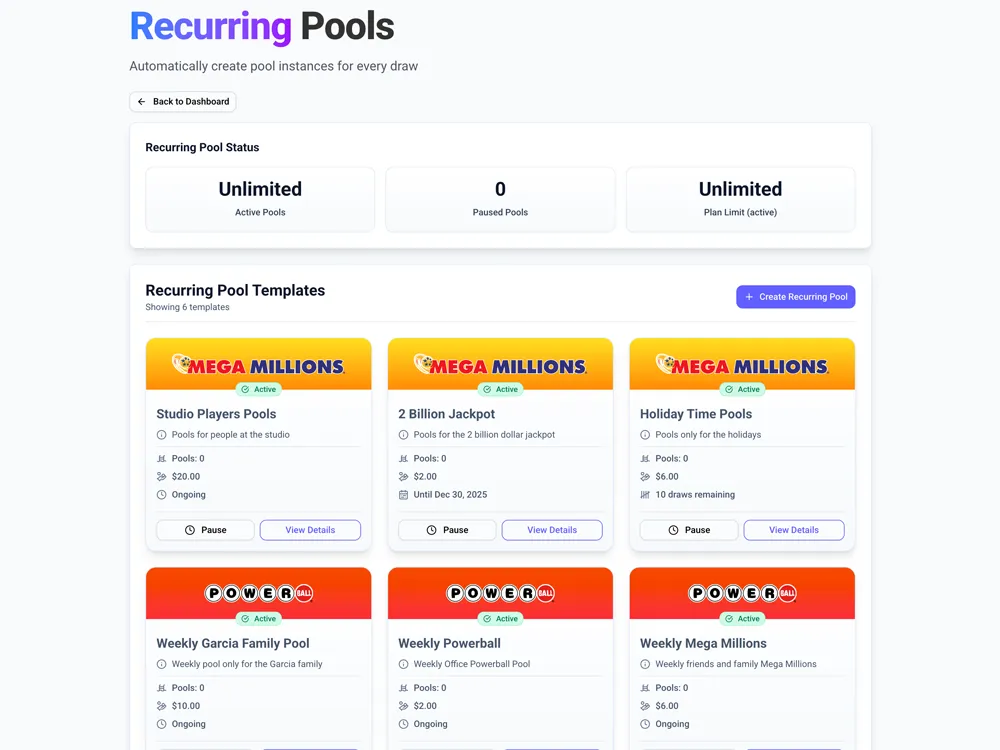 Recurring Pools